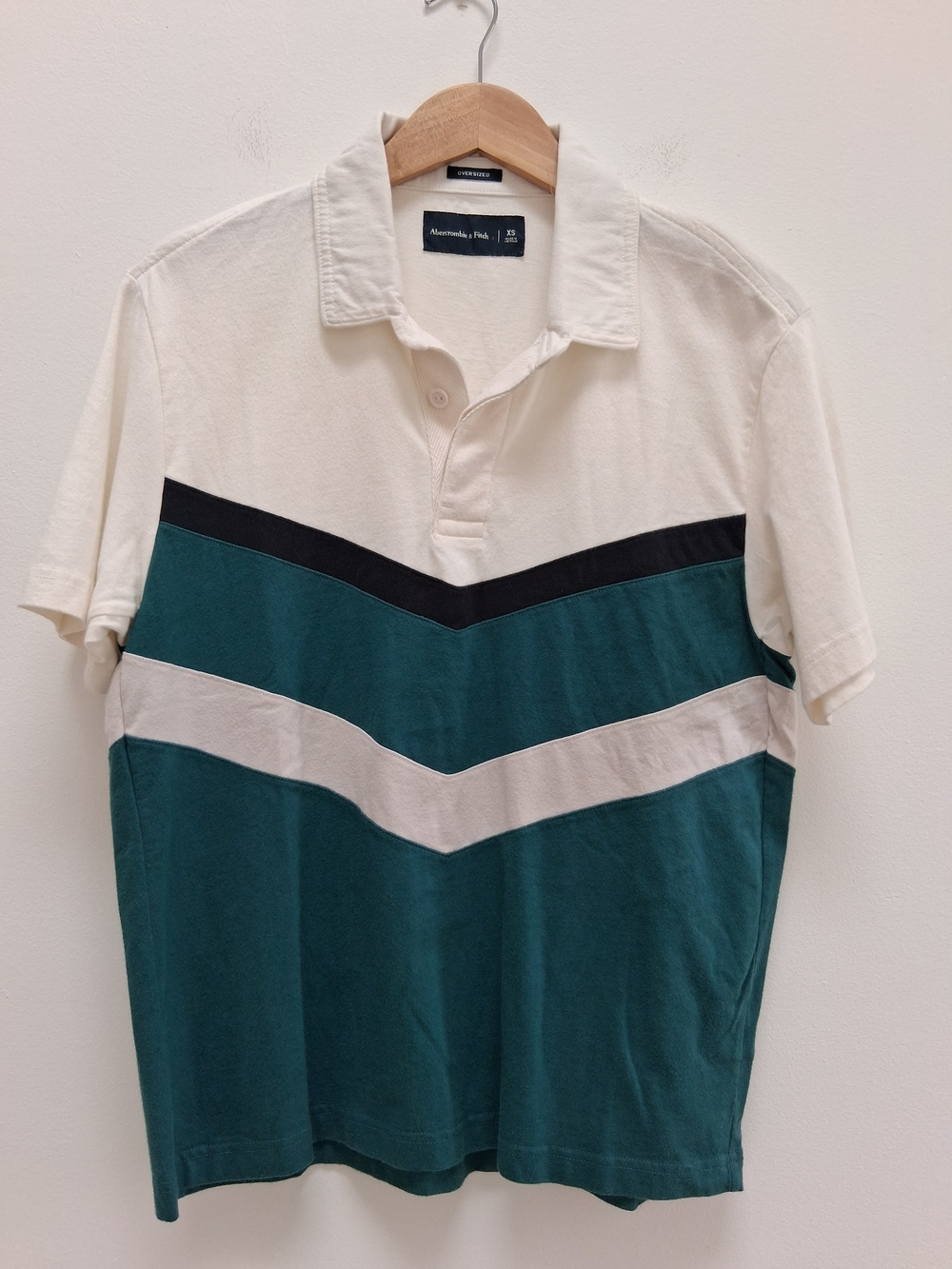 Abercrombie & Fitch Short Sleeve  Chevron Rugby Polo In Green Size XS